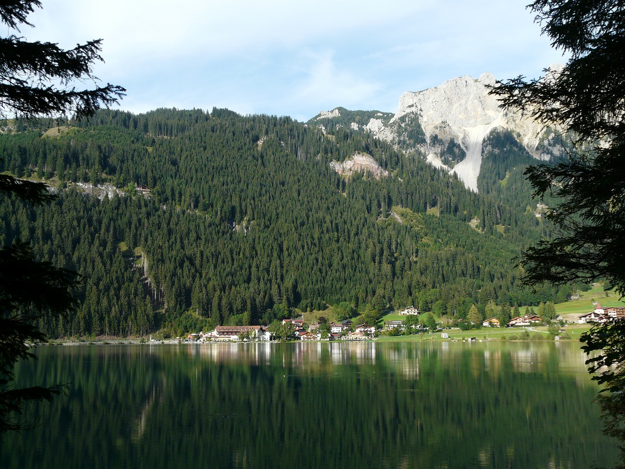 Haldensee, Allgäu Alpės, Alpių, Kalnai, Tannheim, Haller, Ežeras, Vandenys, Kraštovaizdis, Idilija