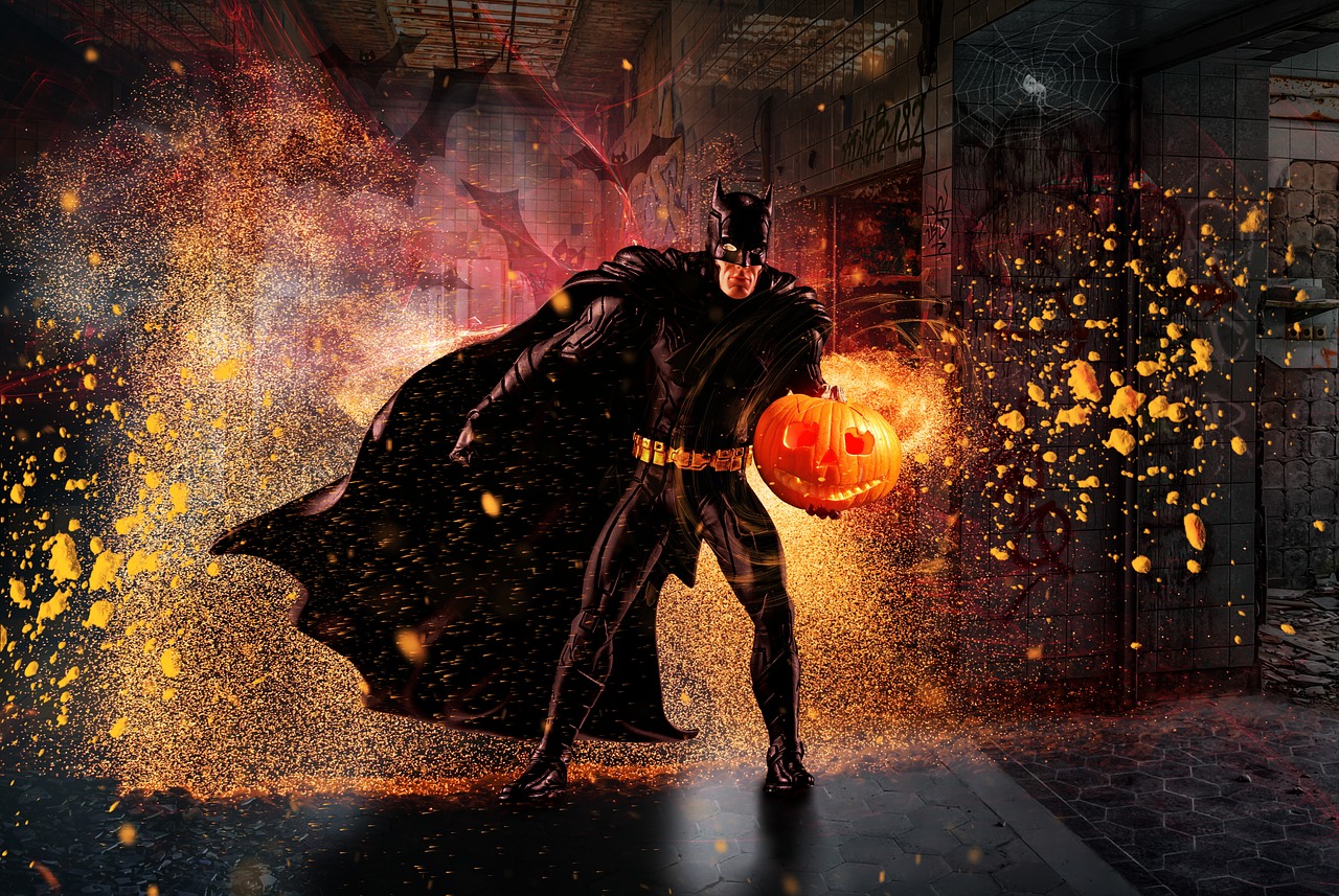 Halloween, Šikšnosparnis, Batman, Super Herojus, Moliūgas, Niūrus, Mįslingas, Skristi, Atmosfera, Sirrealis