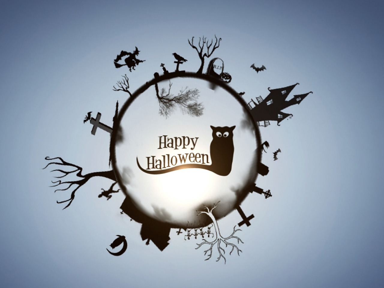 Halloween, Ragana, Katė, Mėnulis, Pelėdos, Moliūgas, Šikšnosparniai, Kapas, Kapinės, Senas Namas