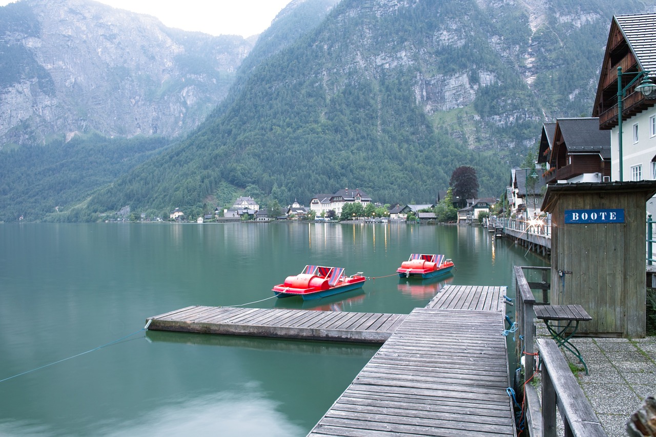 Hallstatt, Austria, Upė, Ežeras, Gamta, Riverside, Kelionė, Vanduo, Miškas, Laikai