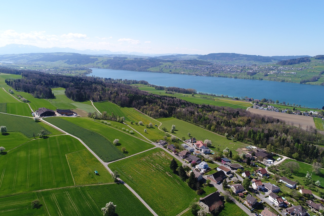 Hallwilersee, Ežeras, Oro Vaizdas, Bankas, Kalnai, Nemokamos Nuotraukos,  Nemokama Licenzija