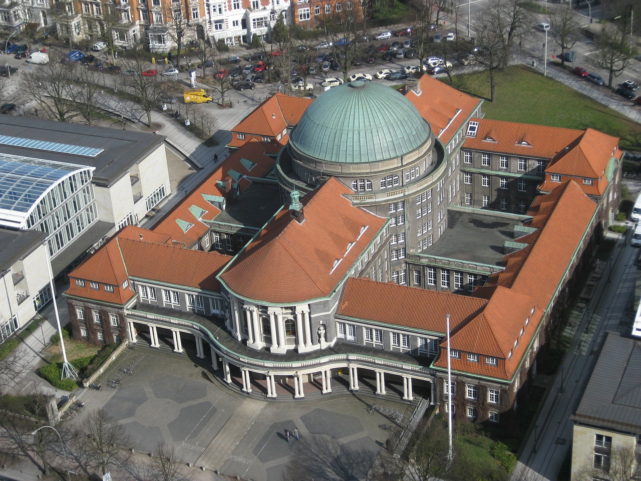 Hamburgas, Biblioteka, Universitetas, Rotunda, Kupolas, Pastatas, Švietimas, Kolegija, Dammtor, Campus