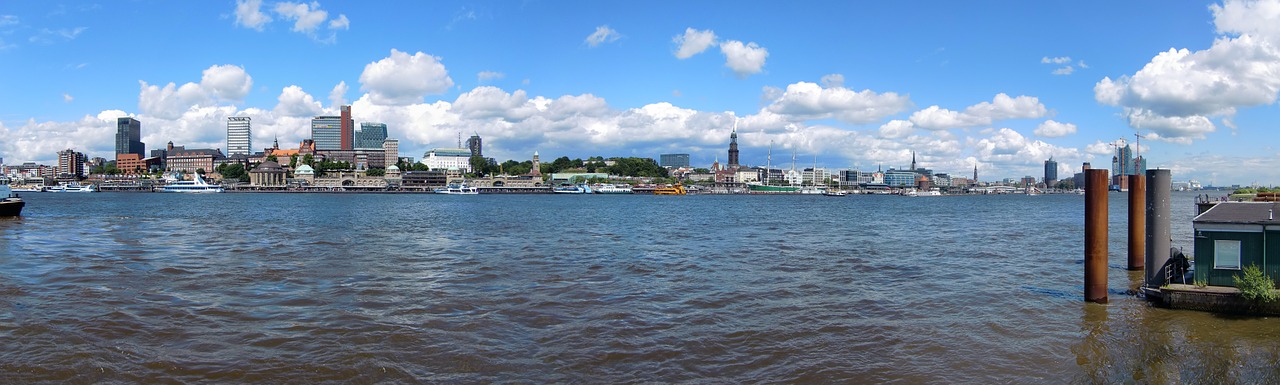 Hamburgas, Panorama, Elbe, Uosto Miestas, Hanseatic, Miesto Vaizdas, Upė, Hanzos Miestas, Šiaurinė Vokietija, Nemokamos Nuotraukos