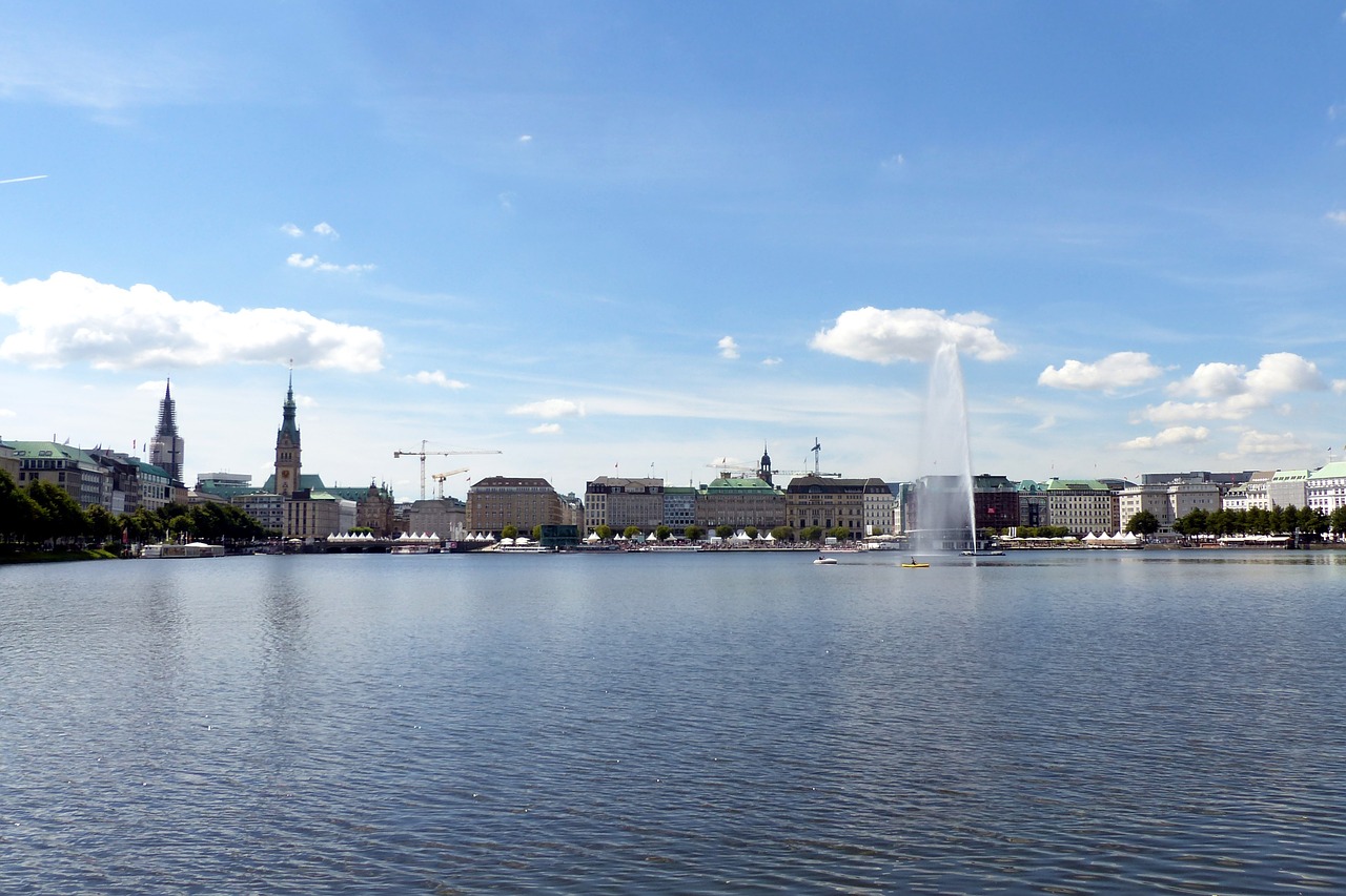 Hamburgas, Didelis Miestas, Binnenalster, Panorama, Nemokamos Nuotraukos,  Nemokama Licenzija