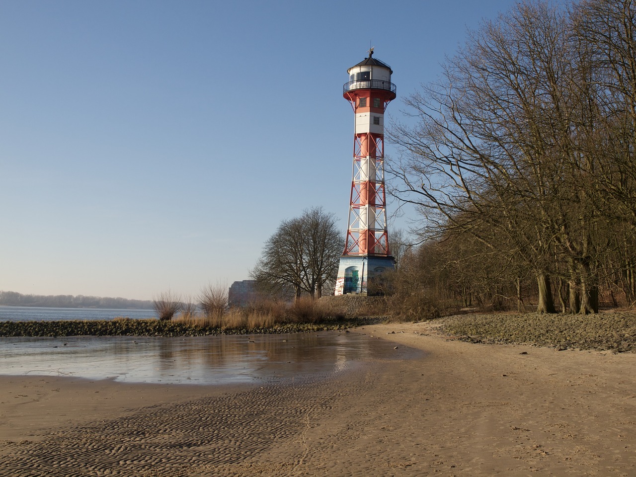 Hamburgas, Elbe, Blankenese, Medis, Vanduo, Papludimys, Švyturys, Nemokamos Nuotraukos,  Nemokama Licenzija