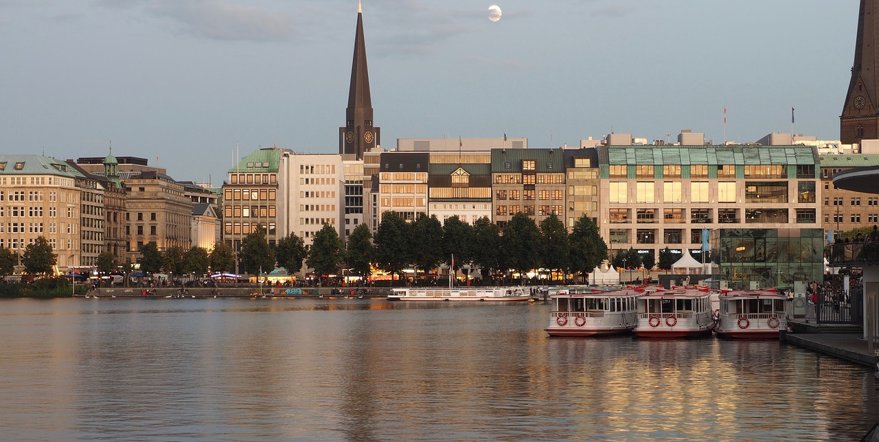 Hamburgas, Alsterio Malonumas, Alster, Vidinis Amžius, Vokietija, Miestas, Architektūra, Hanzos Miestas, Vanduo, Uosto Miestas