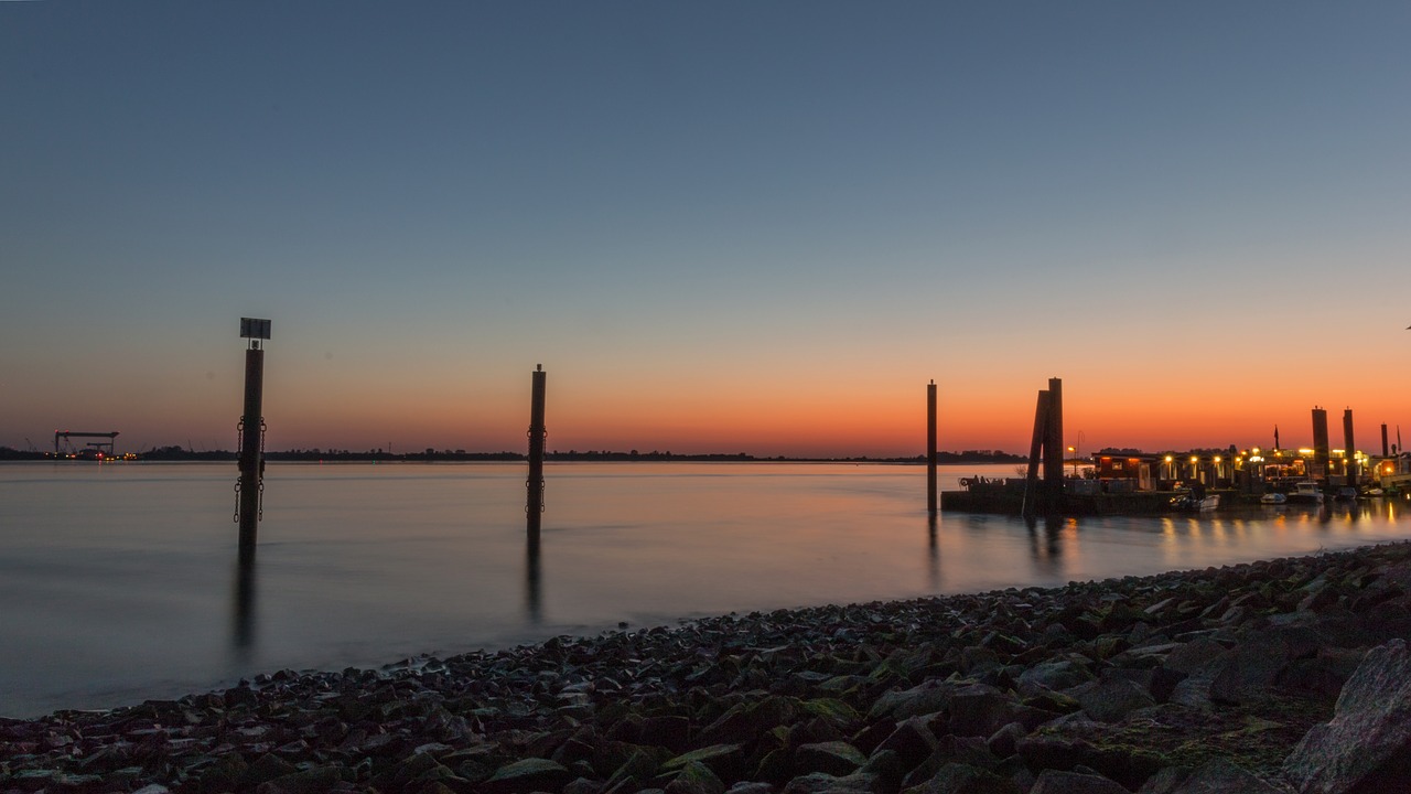 Hamburgas, Blankenese, Elbe, Elbe Paplūdimys, Vanduo, Upė, Uostas, Vokietija, Jūra, Dangus