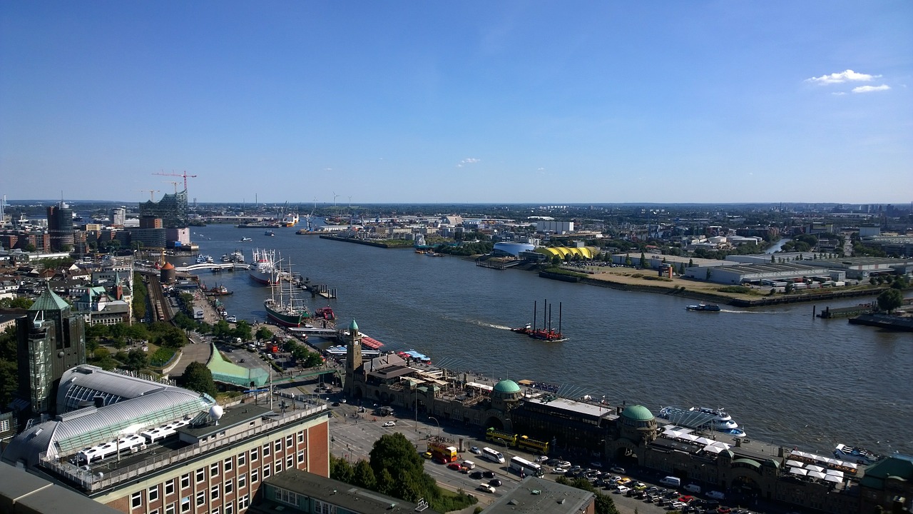 Hamburgas, Uostas, Landungsbrücken, Laivai, Uosto Kranai, Vokietija, Vanduo, Boot, Elbe, Šiaurinė Vokietija