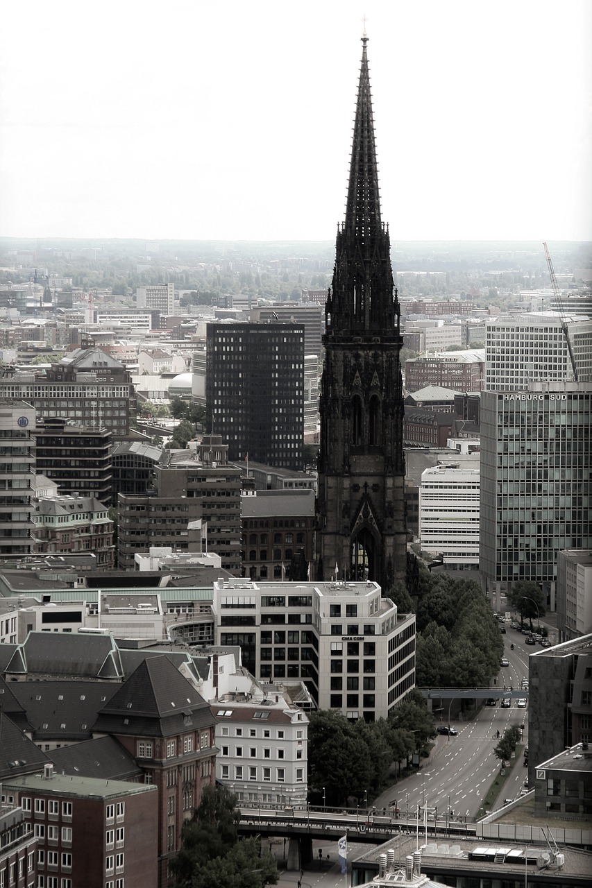 Hamburgas, Bažnyčia, Bokštas, Spalvinis Raktas, Elbe, Uosto Miestas, Architektūra, Pastatas, Nemokamos Nuotraukos,  Nemokama Licenzija