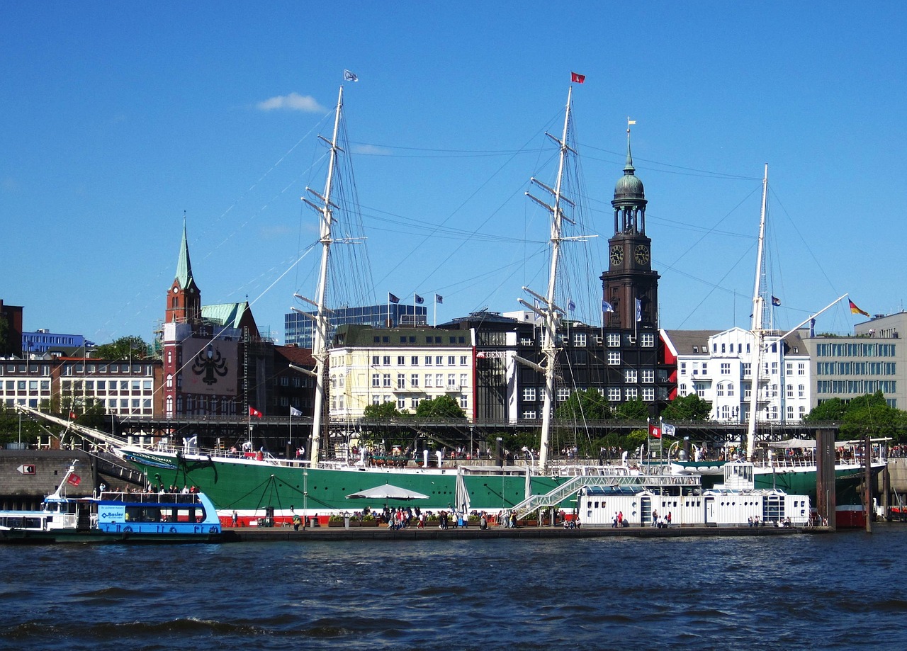 Hamburgas, Hamburgo Uostas, Elbe, Laivas, Landungsbrücken, Uosto Miestas, Michel, Kosmopolitinis Miestas, Hanseatic, Didelis Miestas