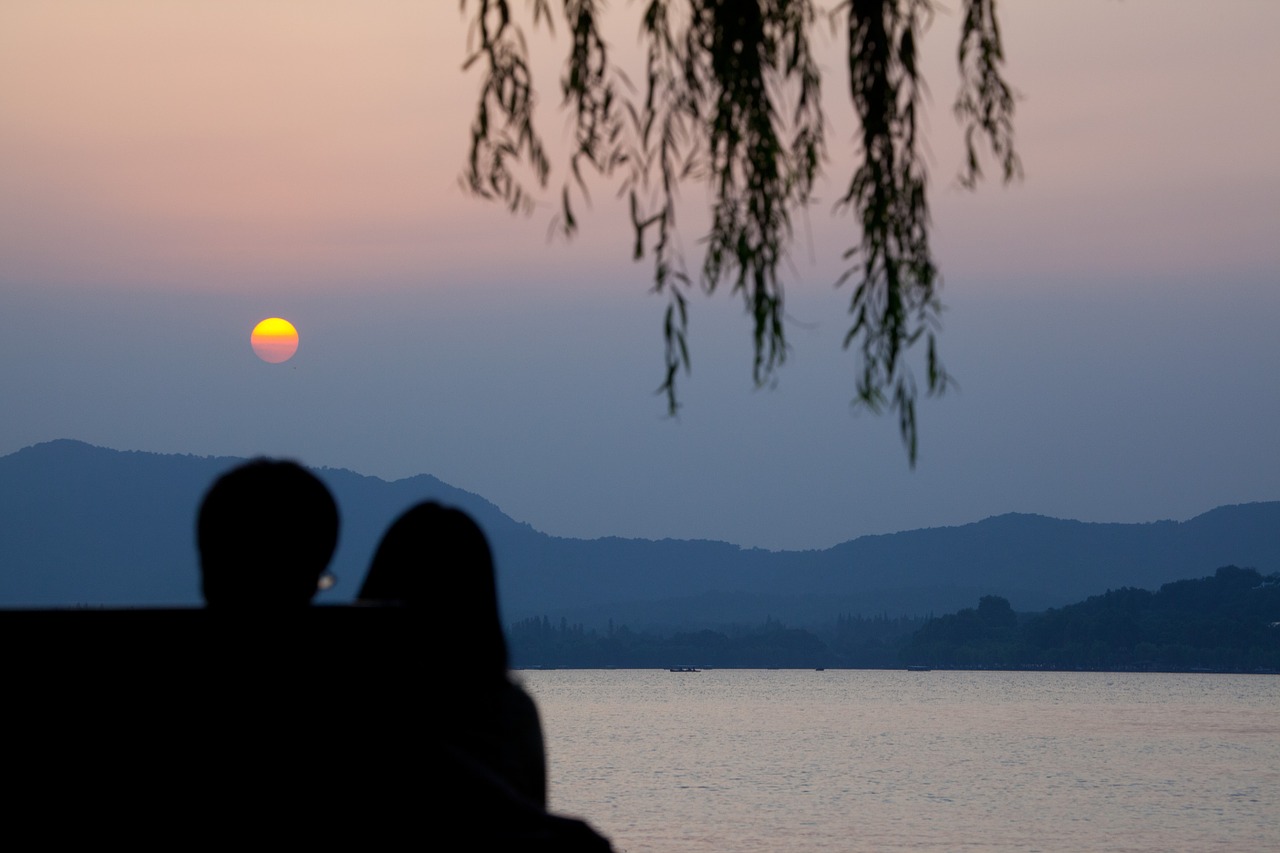 Hangzhou, Kinija, Ežeras, Saulėlydis, Pora, Horizontas, Romantika, Nemokamos Nuotraukos,  Nemokama Licenzija