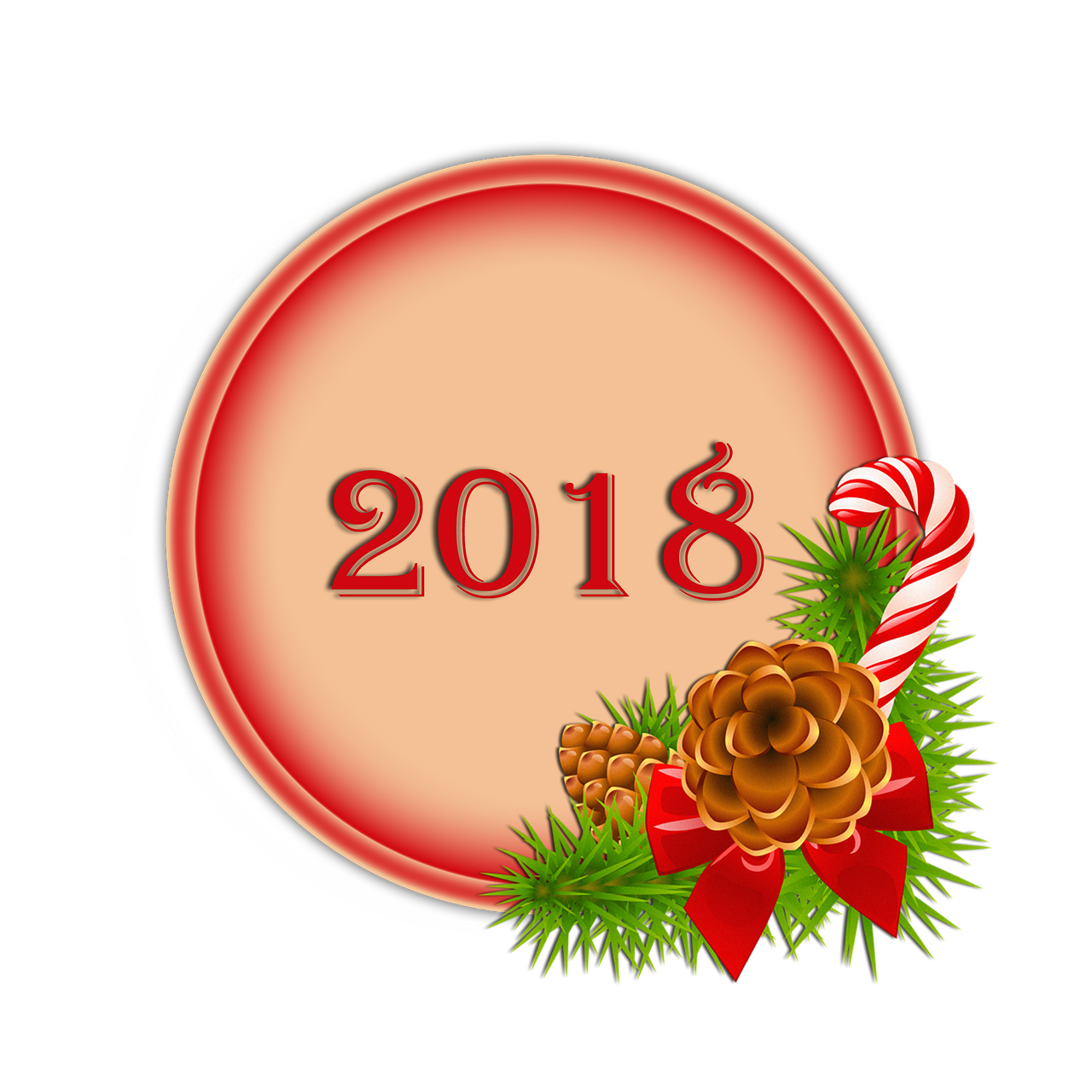 Laimingas 2018, Mygtukas, Kalėdos, 2018, Skaidrus Fonas, Nemokamos Nuotraukos,  Nemokama Licenzija