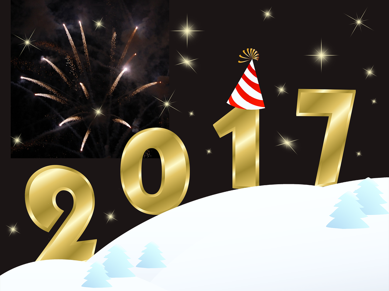 Laimingi Nauji Metai 2017, Nauji Metai 2017, Žibintai, Žvaigždės, Fejerverkai, Eglė, Festivalis, Naktis, 2017, Nemokamos Nuotraukos