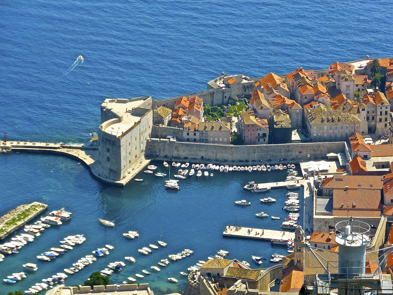 Uostas,  Dubrovnik,  Adrijos Regionas,  Uostas,  Viduržemio Jūros,  Tvirtovė,  Fortifikacija,  Viduramžių,  Kroatija,  Dalmatija
