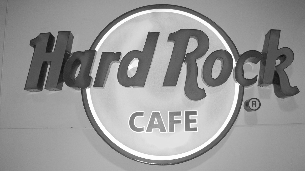 Hard Rock Cafe, Logotipas, Ženklas, Reklama, Kavinė, Simbolis, Dizainas, Etiketė, Maistas, Restoranas