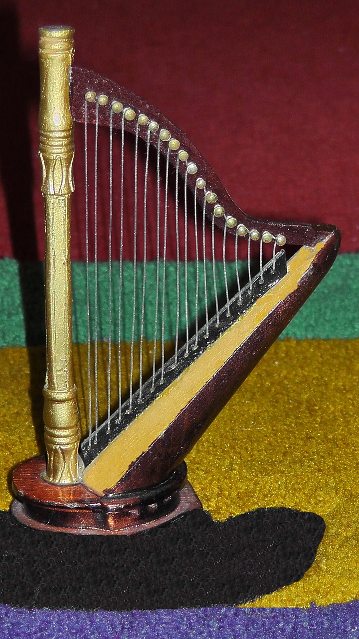 Arfa, Supjaustytas Styginių Instrumentas, Figūra, Muzika, Muzikinis Instrumentas, Styginis Instrumentas, Miniatiūrinė Arfa, Garsas, Stygos, Viela