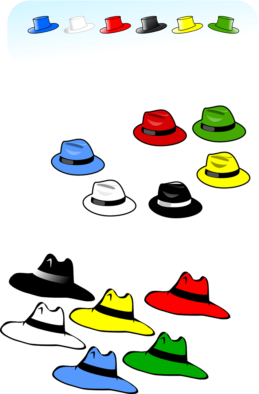 Skrybėlės, Rinkimas, Spalvinga, Mėlynas, Raudona, Žalias, Geltona, Juoda, Balta, Madinga