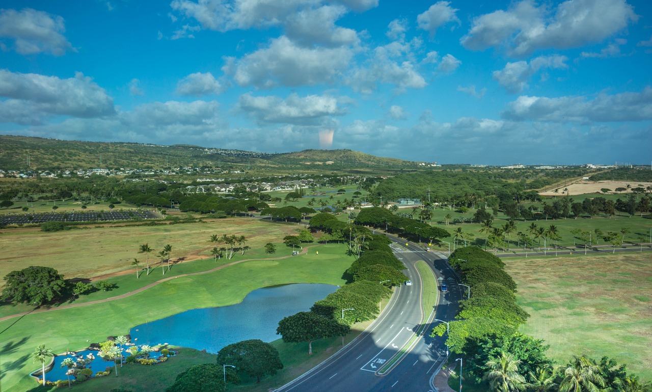 Hawaii, Oahu, Ko Olina, Kraštovaizdis, Kalnai, Dangaus Debesys, Gamta, Lauke, Saulė, Atogrąžų