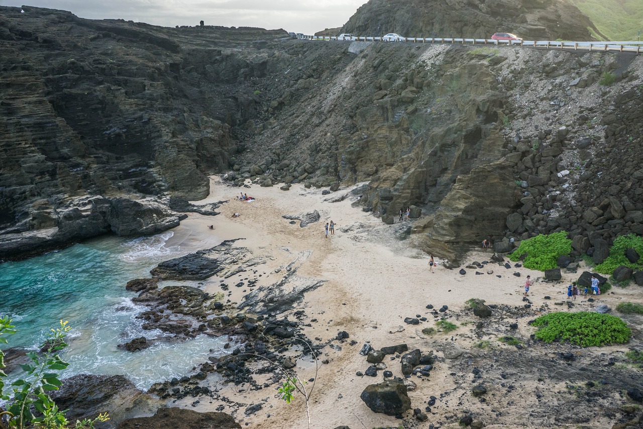 Hawaii, Oahu, Šiaurinis Krantas, Hawaii Beach, Bangos, Akmenys, Uolos, Gamta, Jūra, Krantas