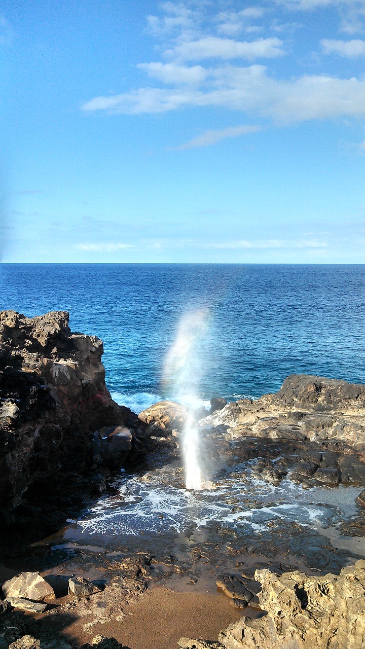 Hawaii, Maui, Pūsti Angas, Skylė, Smūgis, Gamta, Vanduo, Vandenynas, Sala, Jūra