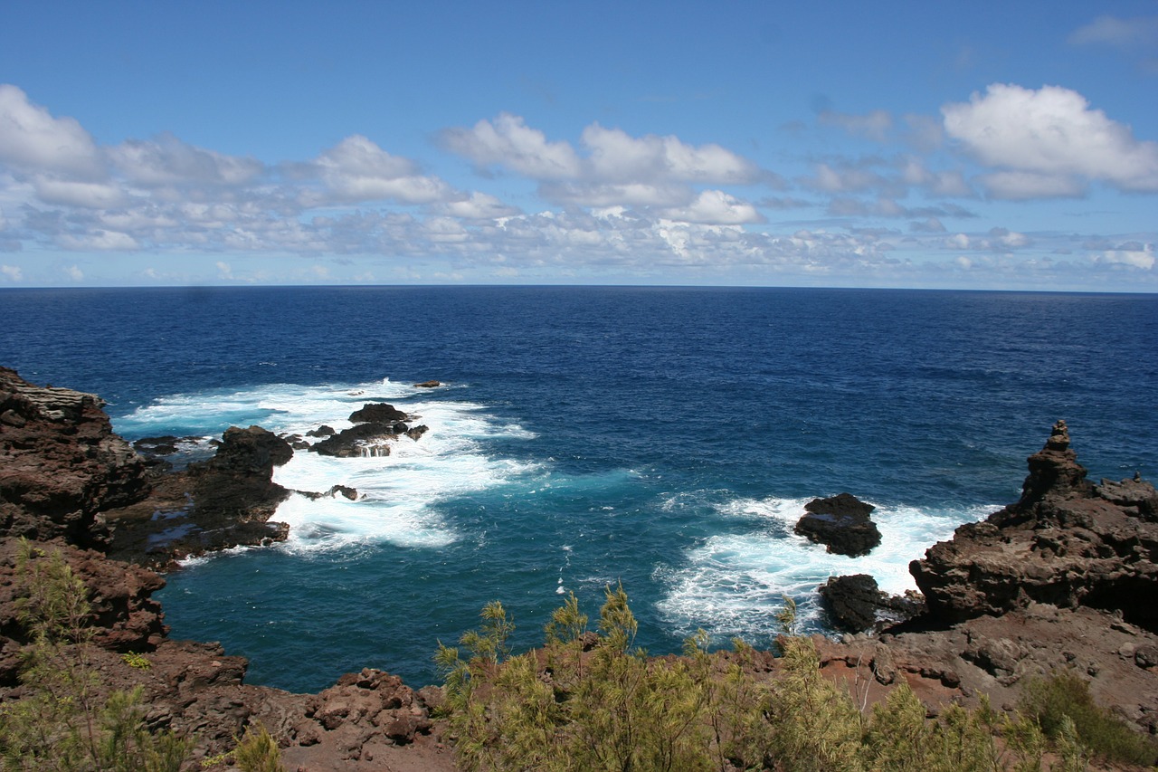 Hawaii, Maui, Tropinis, Gamta, Bangos, Mėlynas, Dangus, Vandenynas, Horizontas, Kraštovaizdis