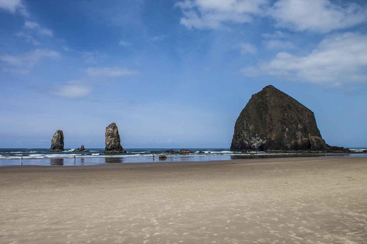 Haystack Rock, Oregonas, Patrankos Paplūdimys, Tidepools, Papludimys, Vandenynas, Ramiojo Vandenyno Regionas, Šiaurės Vakarai, Adatos, Kranto