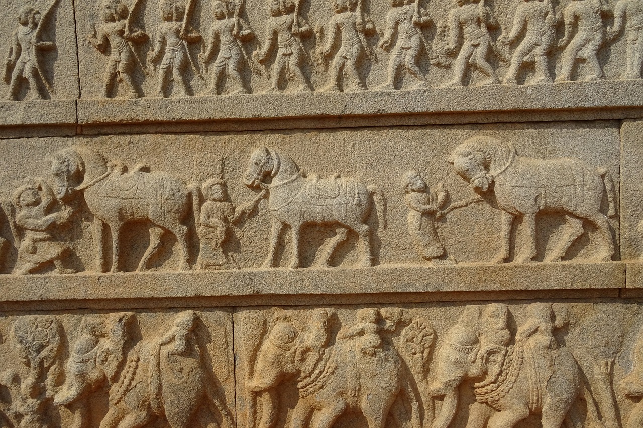 Hazara Rama Temple, Hampi, Unesco, Svetainė, Skulptūra, Rokas, Graviūrų, Paminklas, Karnataka, Senovės