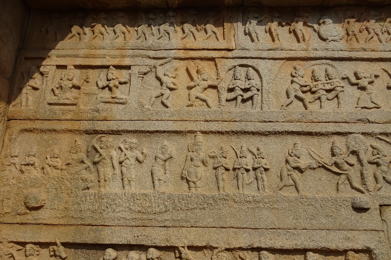 Hazara Rama Temple, Hampi, Unesco, Svetainė, Skulptūra, Rokas, Graviūrų, Paminklas, Karnataka, Senovės