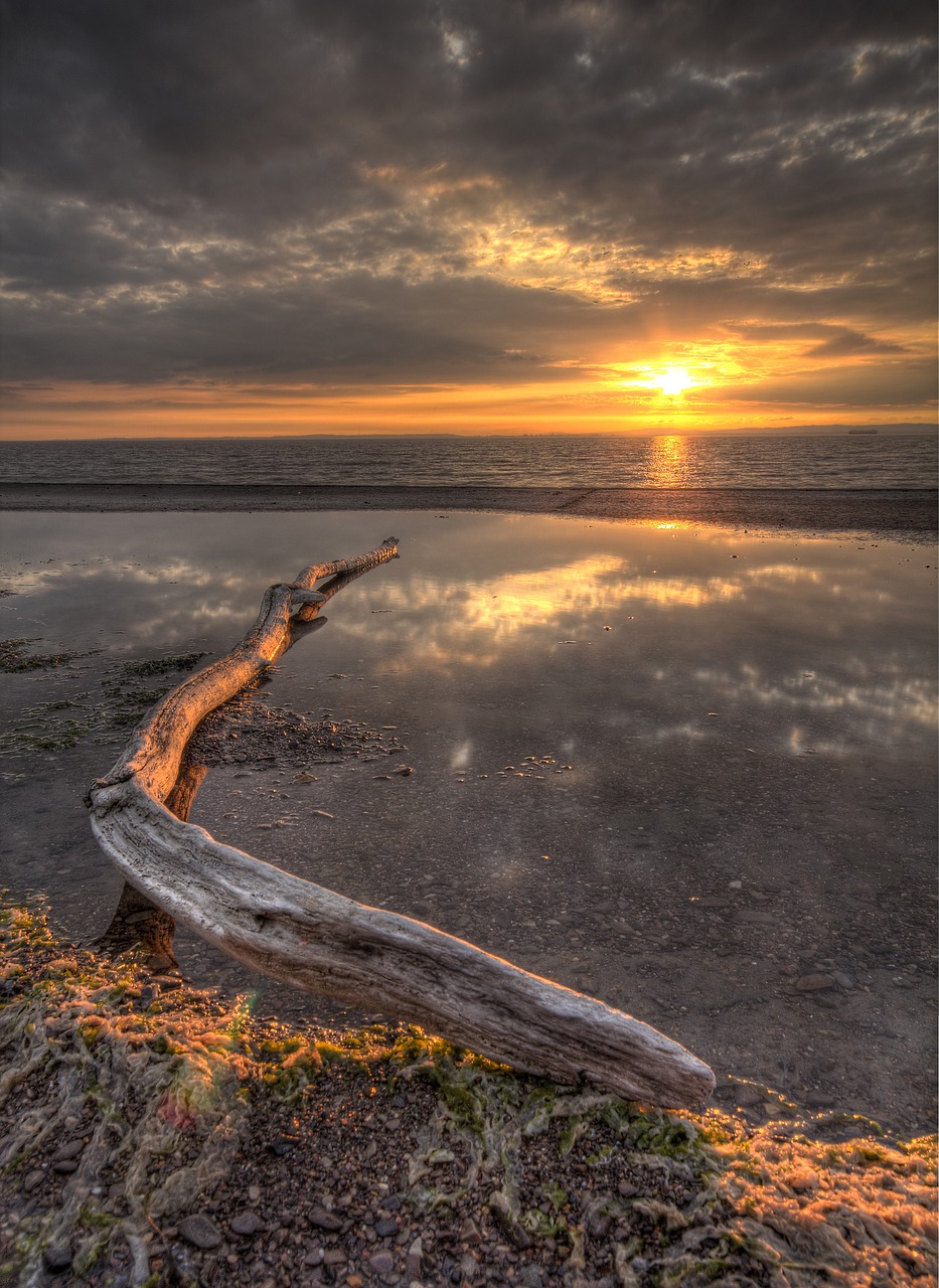 Hdr Saulėlydis, Bristolio Kanalo Saulėlydis, Bristolis, Meno, Nuostabus, Kanalas, Debesys, Spalva, Spalvinga, Kaimas