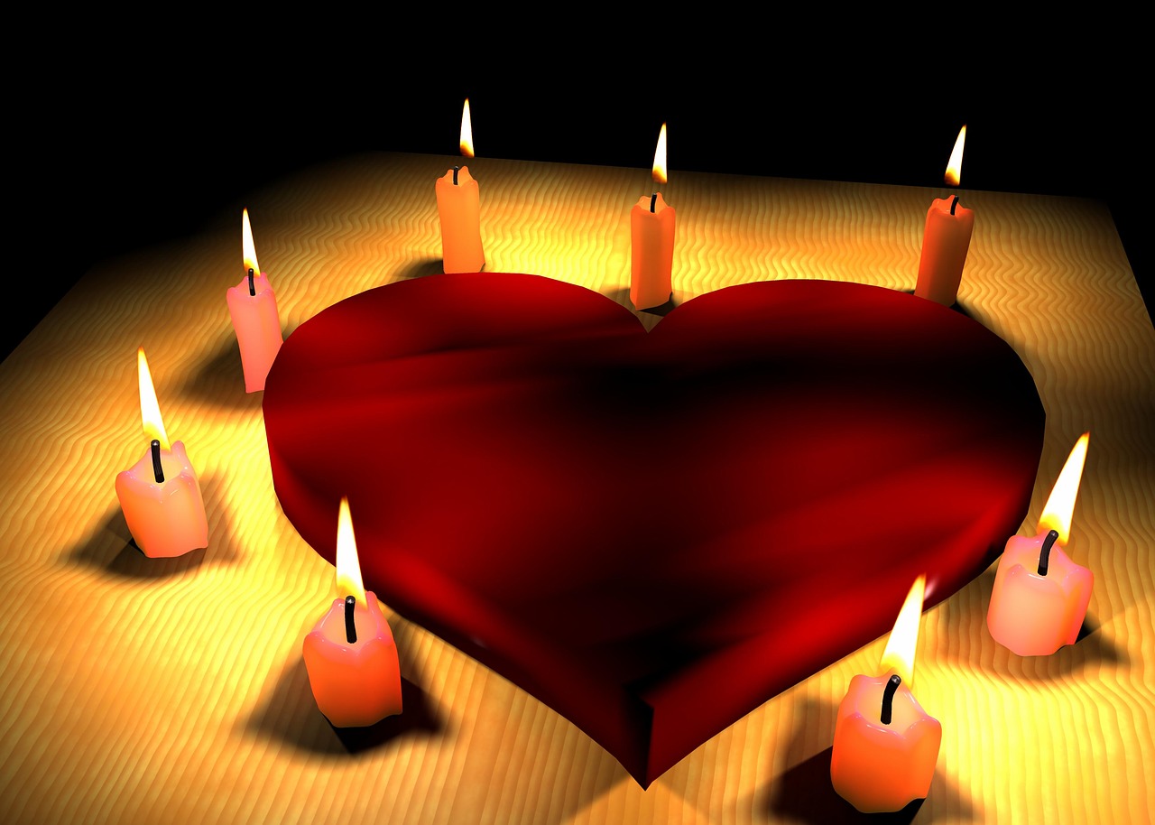Širdis, Meilė, Žvakė, Šviesa, Vaškas, Žvakių Šviesa, Liepsna, Atmosfera, Raudona, Wick