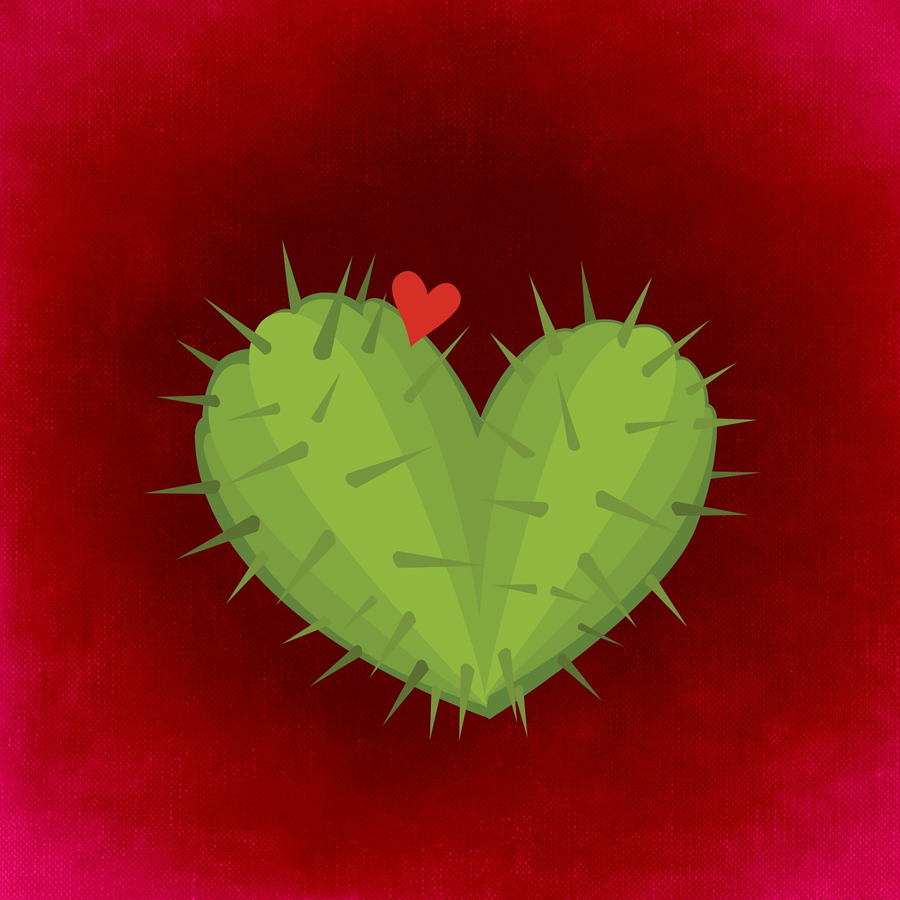 Širdis, Kaktusas, Meilė, Valentino Diena, Atvirukas, Nemokamos Nuotraukos,  Nemokama Licenzija