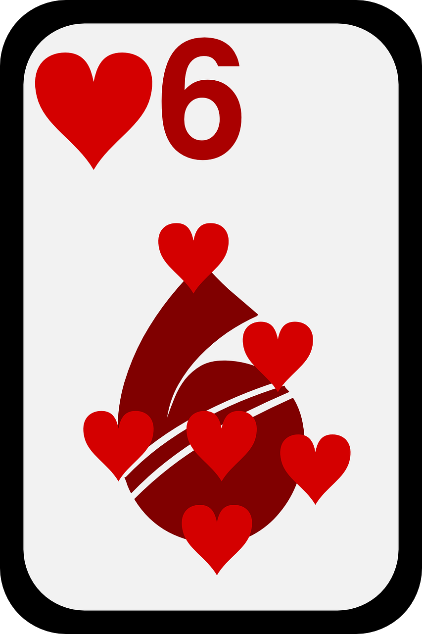 Širdis, Kortelės, Žaisti, Šeši, Žaidimas, Pokeris, Bet, Kazino, Širdis, Kortelė