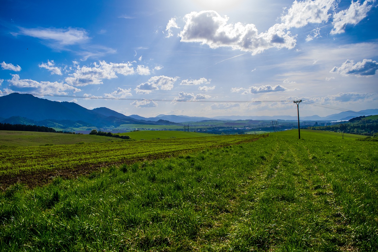 Dangus,  Spindėjimas,  Debesys,  Žolė,  Meadow,  Pobūdį,  Vaikščioti,  Peržiūrėti,  Liptovský Mikuláš,  Stulpelis