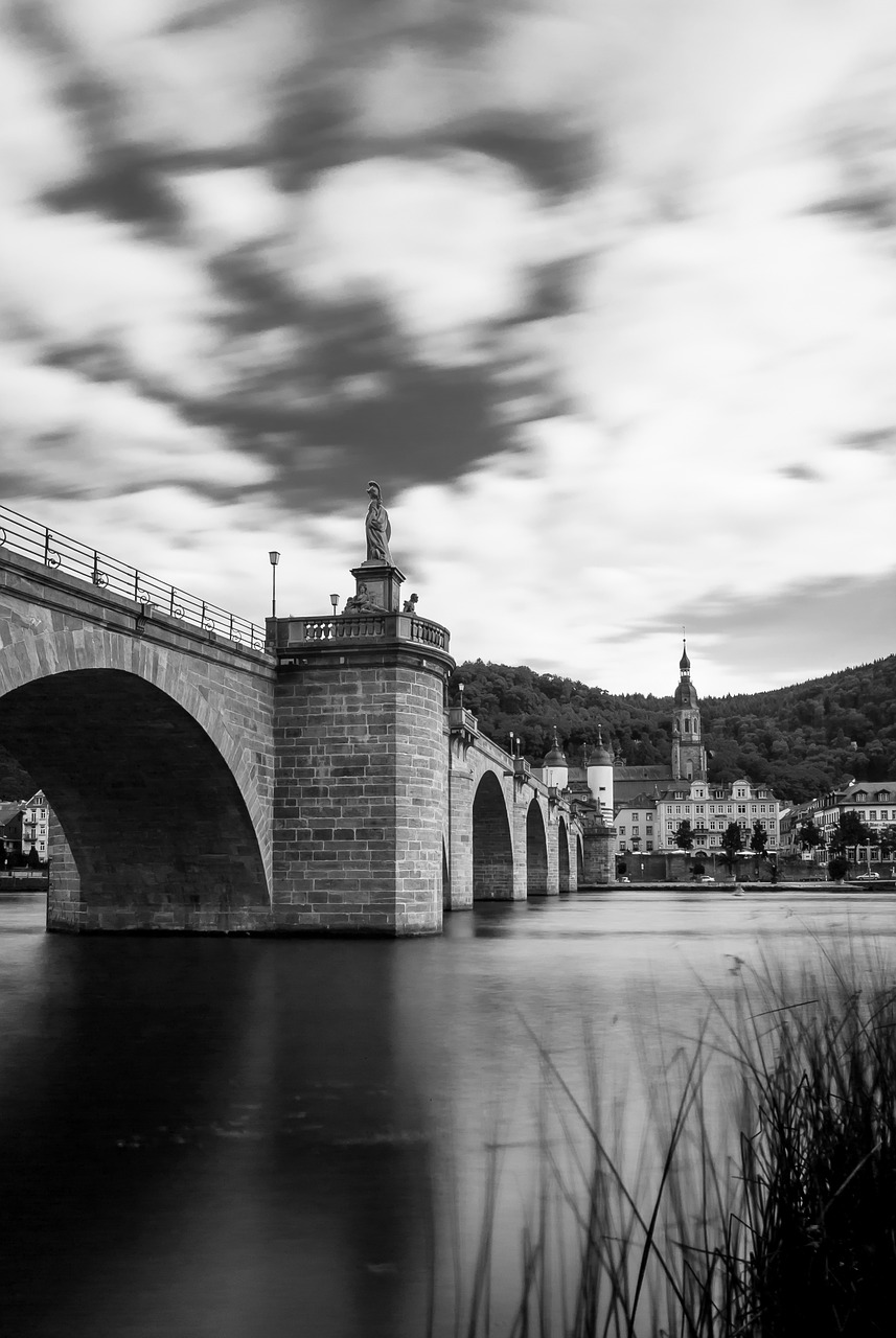 Heidelbergas, Tiltas, Neckar, Debesys, Nemokamos Nuotraukos,  Nemokama Licenzija