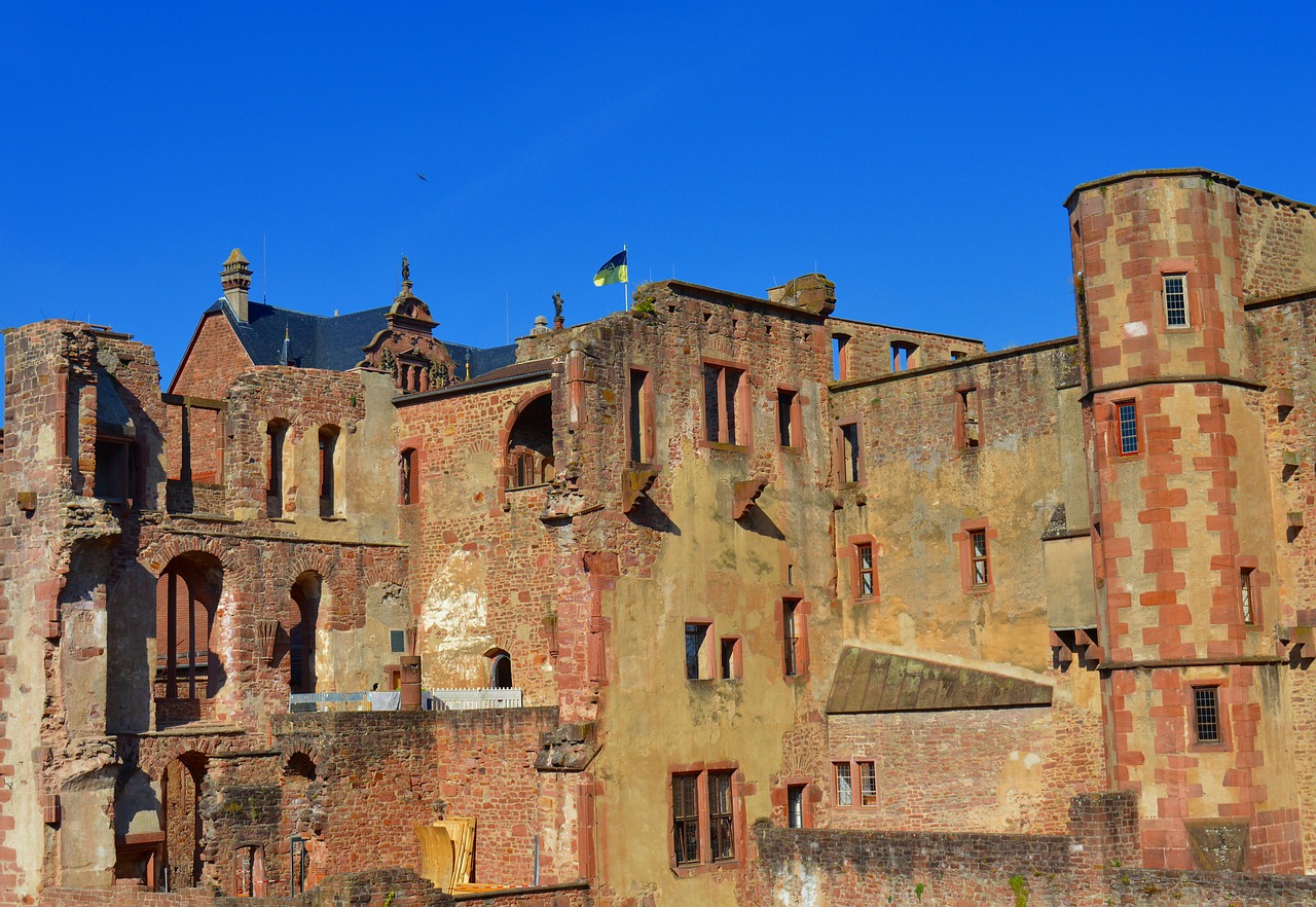 Heidelbergas, Pilis, Heidelberger Schloss, Vokietija, Pastatas, Architektūra, Sugadinti, Fasadas, Istoriškai, Plytos