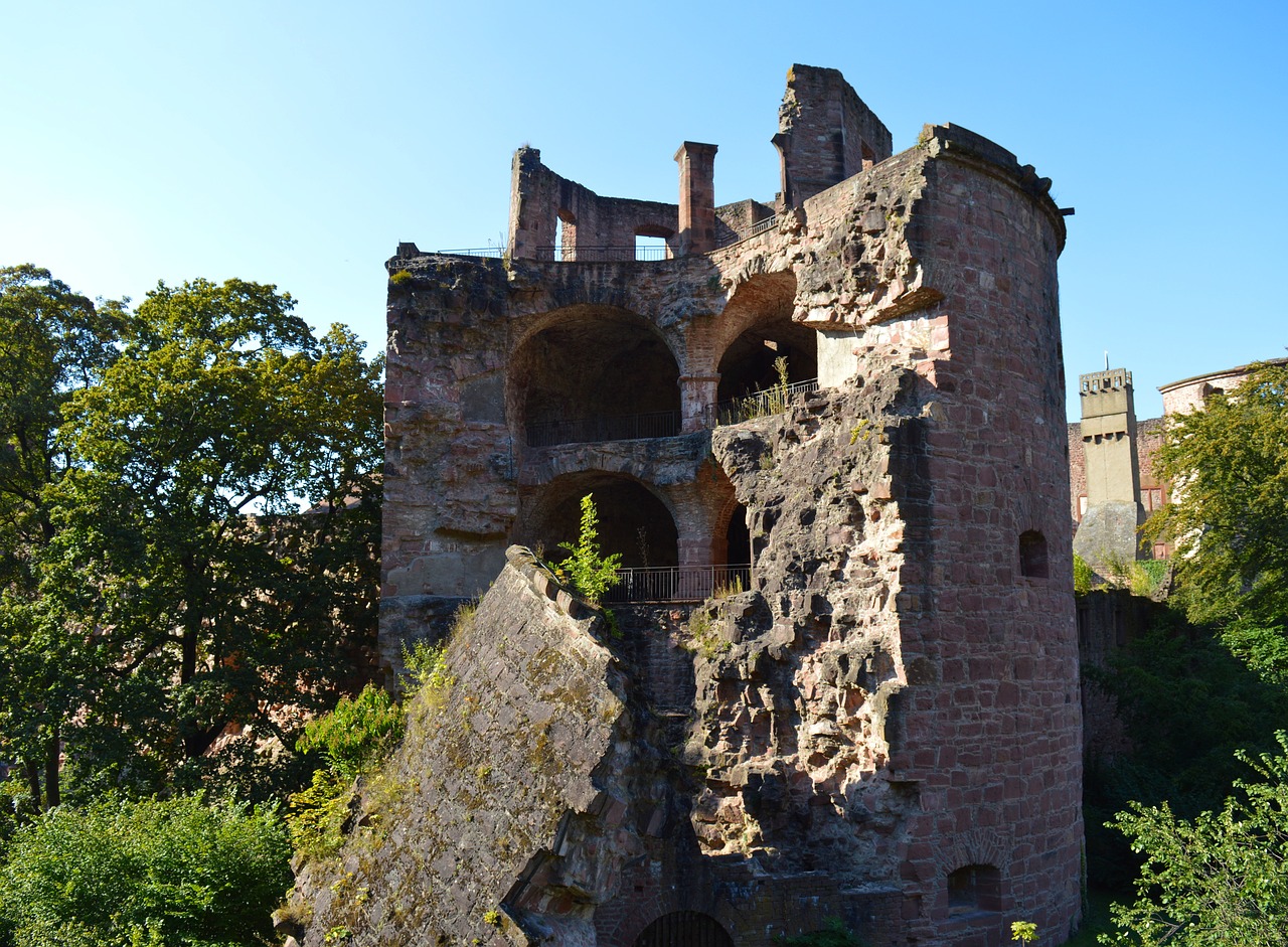 Heidelbergas, Pilis, Heidelberger Schloss, Vokietija, Pastatas, Architektūra, Sugadinti, Fasadas, Istoriškai, Plytos