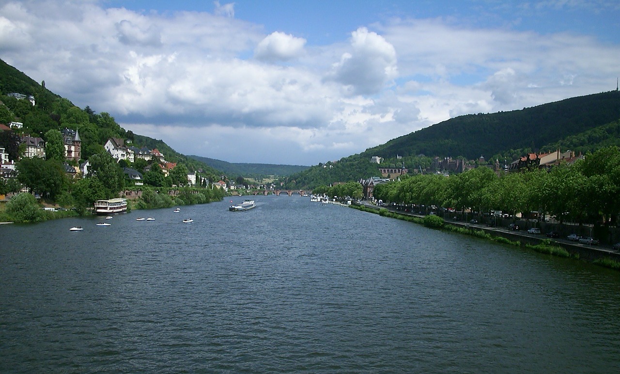 Heidelbergas, Neckar, Miestas, Senas Tiltas, Upė, Tiltas, Baden Württemberg, Laivai, Nemokamos Nuotraukos,  Nemokama Licenzija