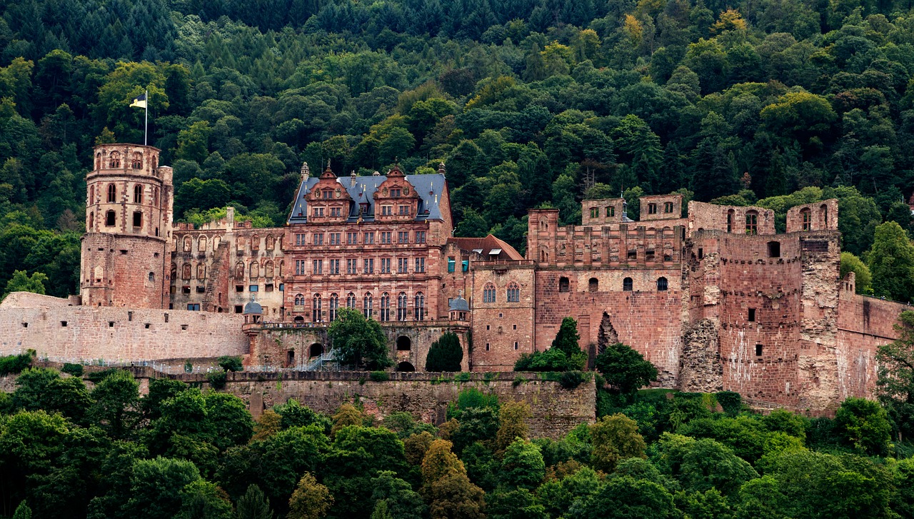 Heidelbergas, Pilis, Heidelberger Schloss, Tvirtovė, Istoriškai, Baden Württemberg, Vokietija, Senamiestis, Pilis Heidelbergas, Istorinis Miestas