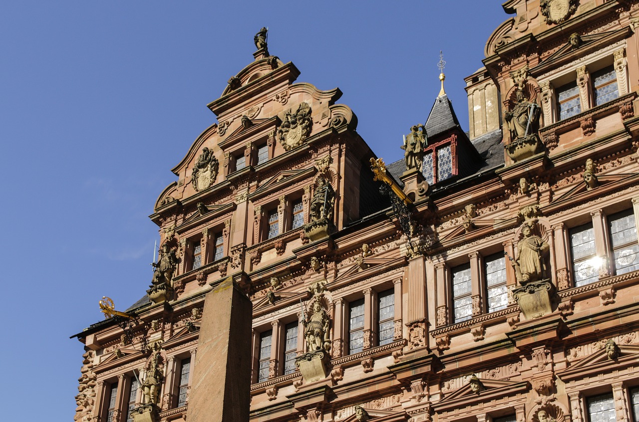 Heidelbergas, Pilis, Tvirtovė, Baden Württemberg, Istoriškai, Neckar, Heidelberger Schloss, Architektūra, Vokietija, Ornamentas