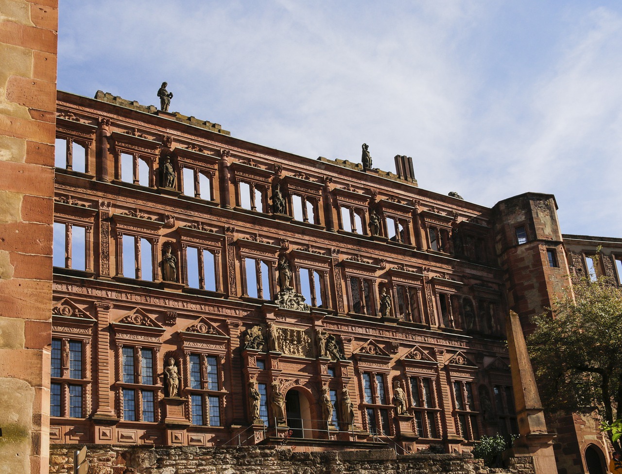 Heidelbergas, Pilis, Tvirtovė, Baden Württemberg, Istoriškai, Neckar, Heidelberger Schloss, Architektūra, Vokietija, Ornamentas