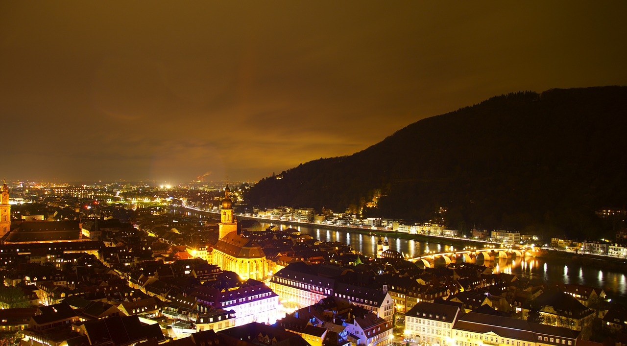 Heidelberger Schloss, Heidelbergas, Miestas, Pilis, Baden Württemberg, Panorama, Miesto Panorama, Miesto Vaizdas, Vokietija, Stogai