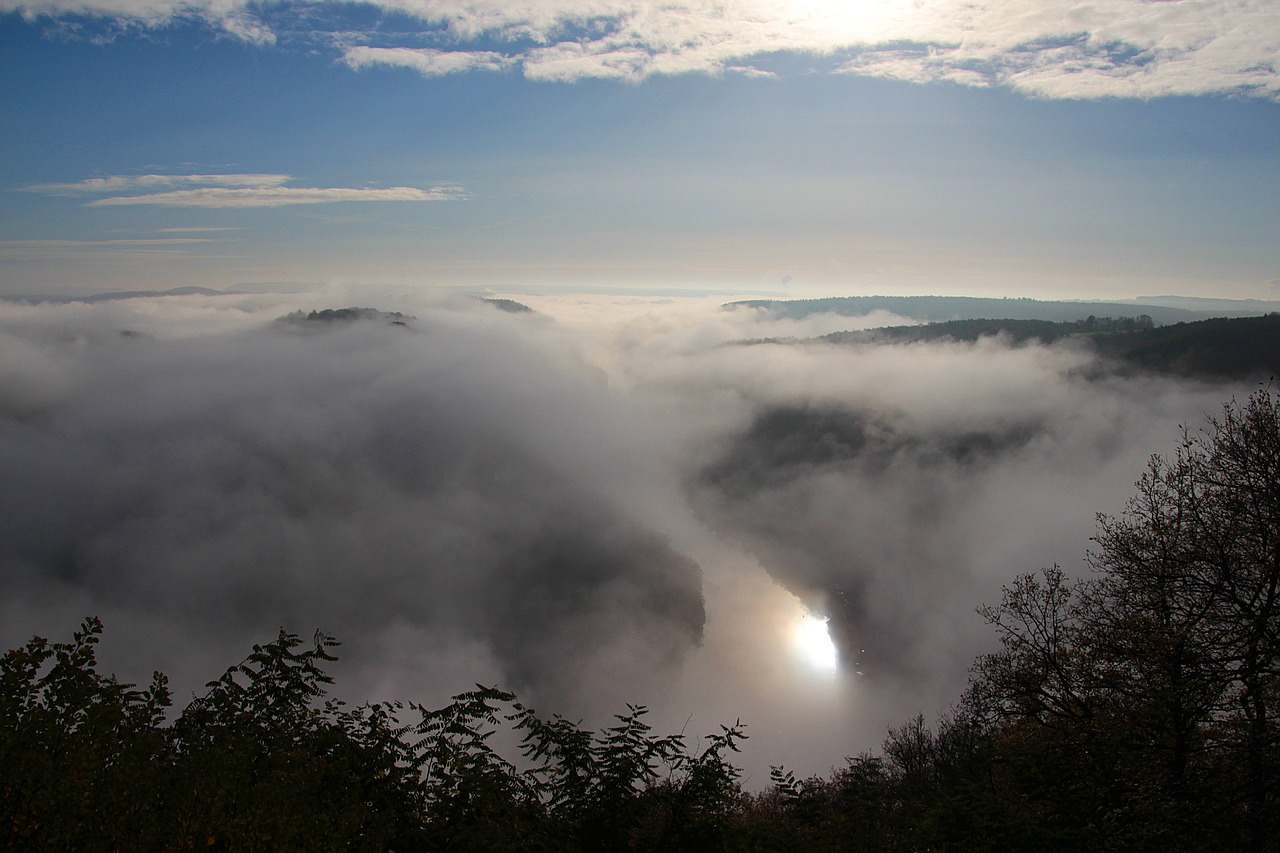 Herbstnebel, Upės Slėnis, Požiūris, Džemperis, Numatymas, Gamta, Salos Kilpa, Dangus, Upės Kraštovaizdis, Kraštovaizdis