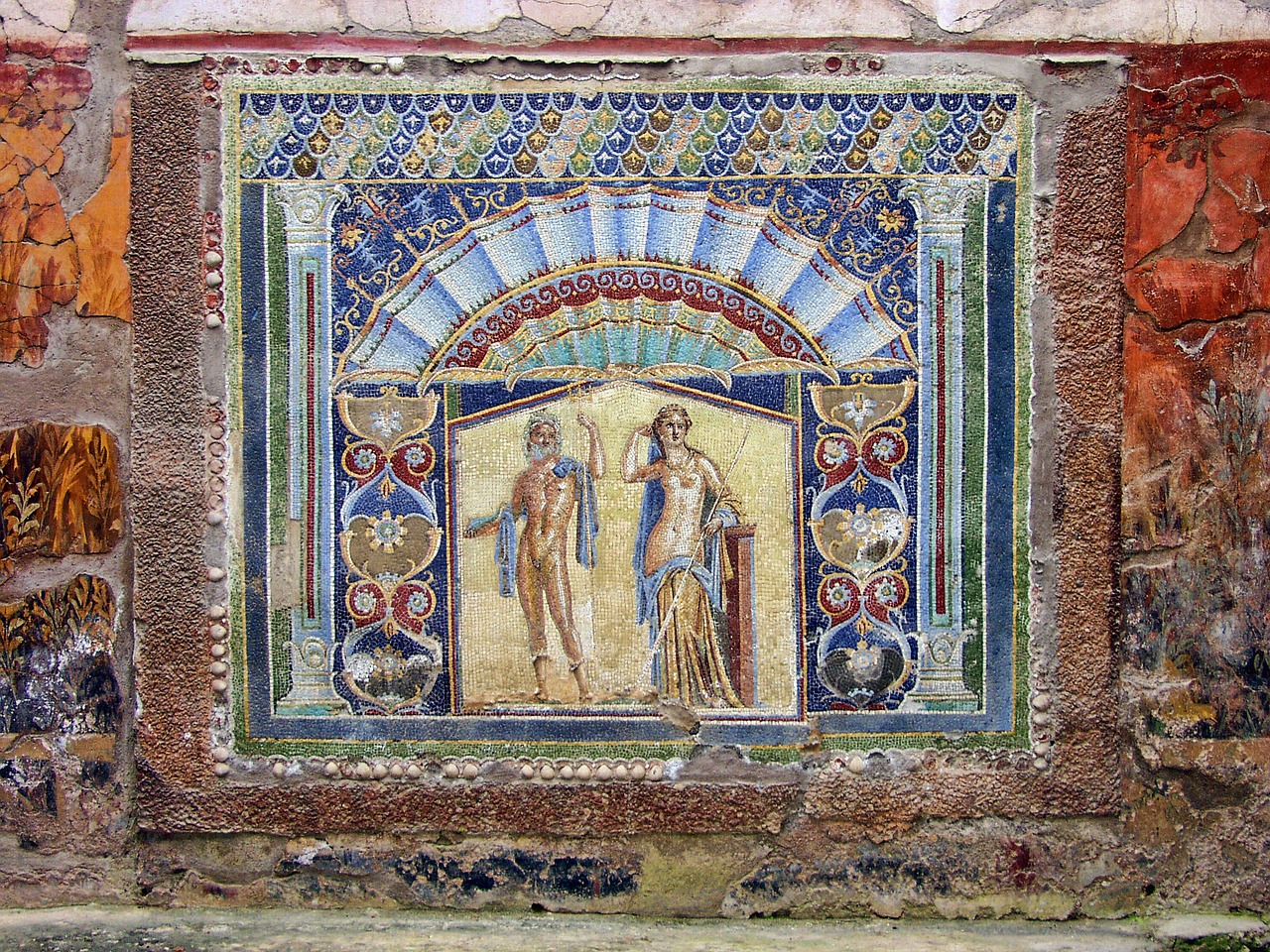 Herkulaniumas, Mozaika, Senovės, Italy, Romėnų, Kasimas, Vesuvius, Istorinis, Archeologija, Paveldas
