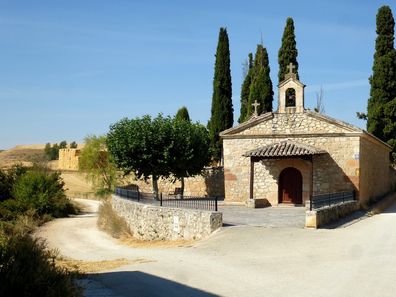 Hermitage, St James Kelias, Kelias, Camino Santiago, Kraštovaizdis, Laukas, Gamta, Ispanija, Akmuo, Žygiai