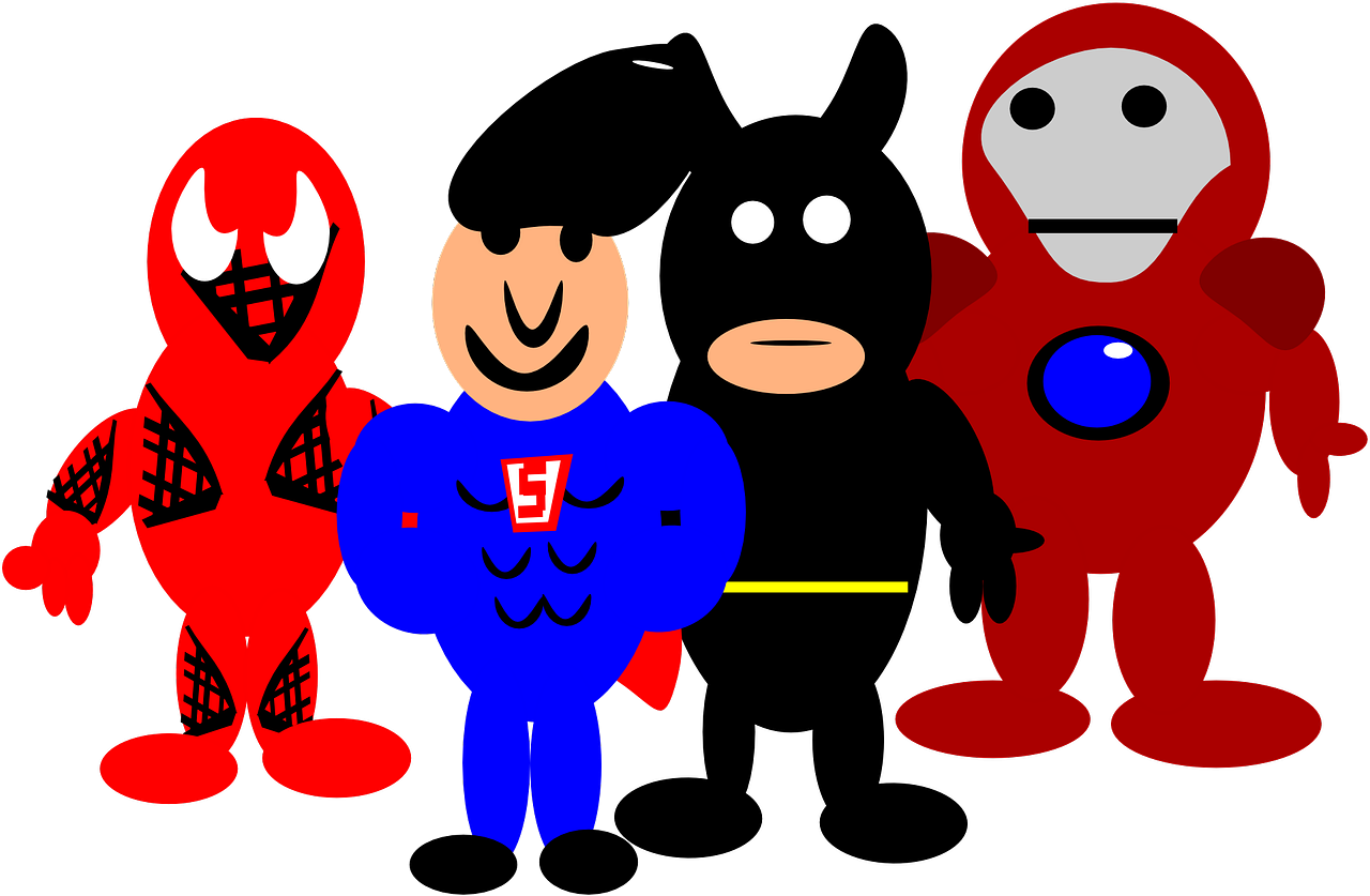 Herojai, Komiksas, Animacinis Filmas, Žmogus-Voras, Batman, Supermenas, Geležinis Žmogus, Nemokama Vektorinė Grafika, Nemokamos Nuotraukos,  Nemokama Licenzija