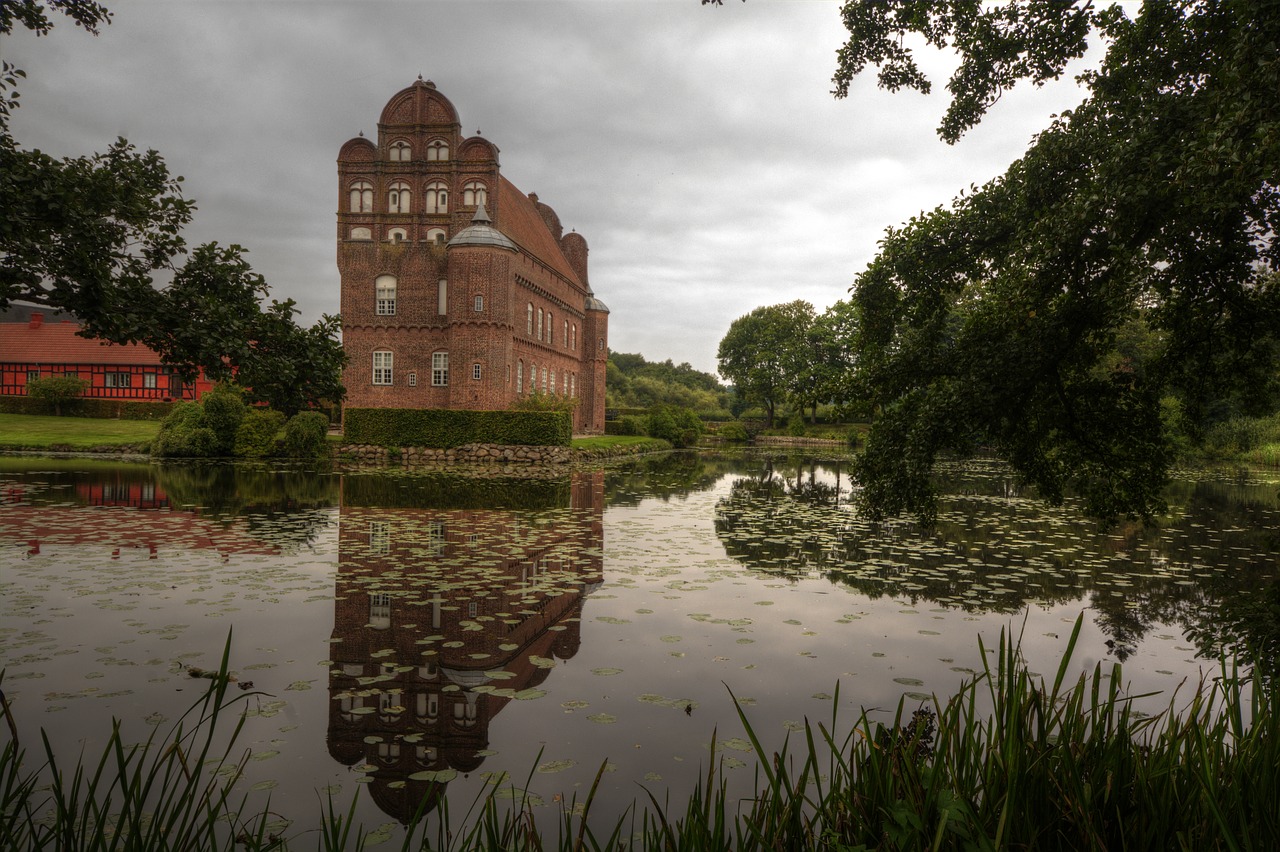 Hesselagergaard,  Pilis,  Fyn,  Veidrodinis Atvaizdas,  Architektūra,  Dvaro Rūmai, Nemokamos Nuotraukos,  Nemokama Licenzija