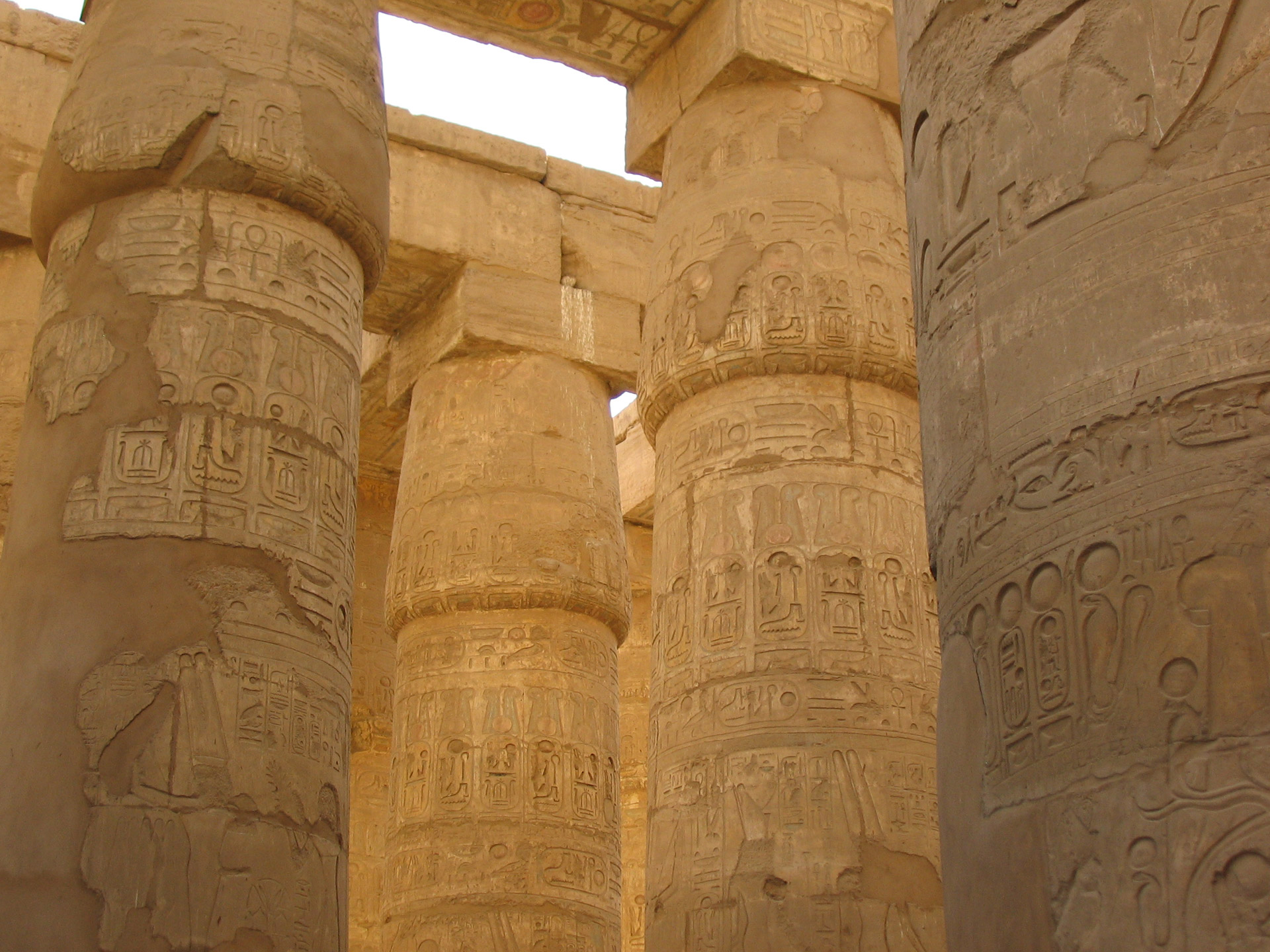 Hieroglifai,  Egiptas,  Paminklas,  Stulpelis,  Luxor,  Karnak & Nbsp,  Šventykla,  Saulė,  Stulpelių Hieroglifai - Luxor, Nemokamos Nuotraukos