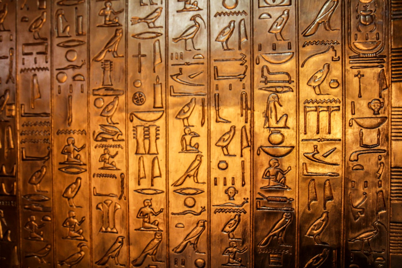 Hieroglifai, Personažai, Auksinis, Egiptas, Pharaonic, Luxor, Kapas, Tutankhamun, Nemokamos Nuotraukos,  Nemokama Licenzija