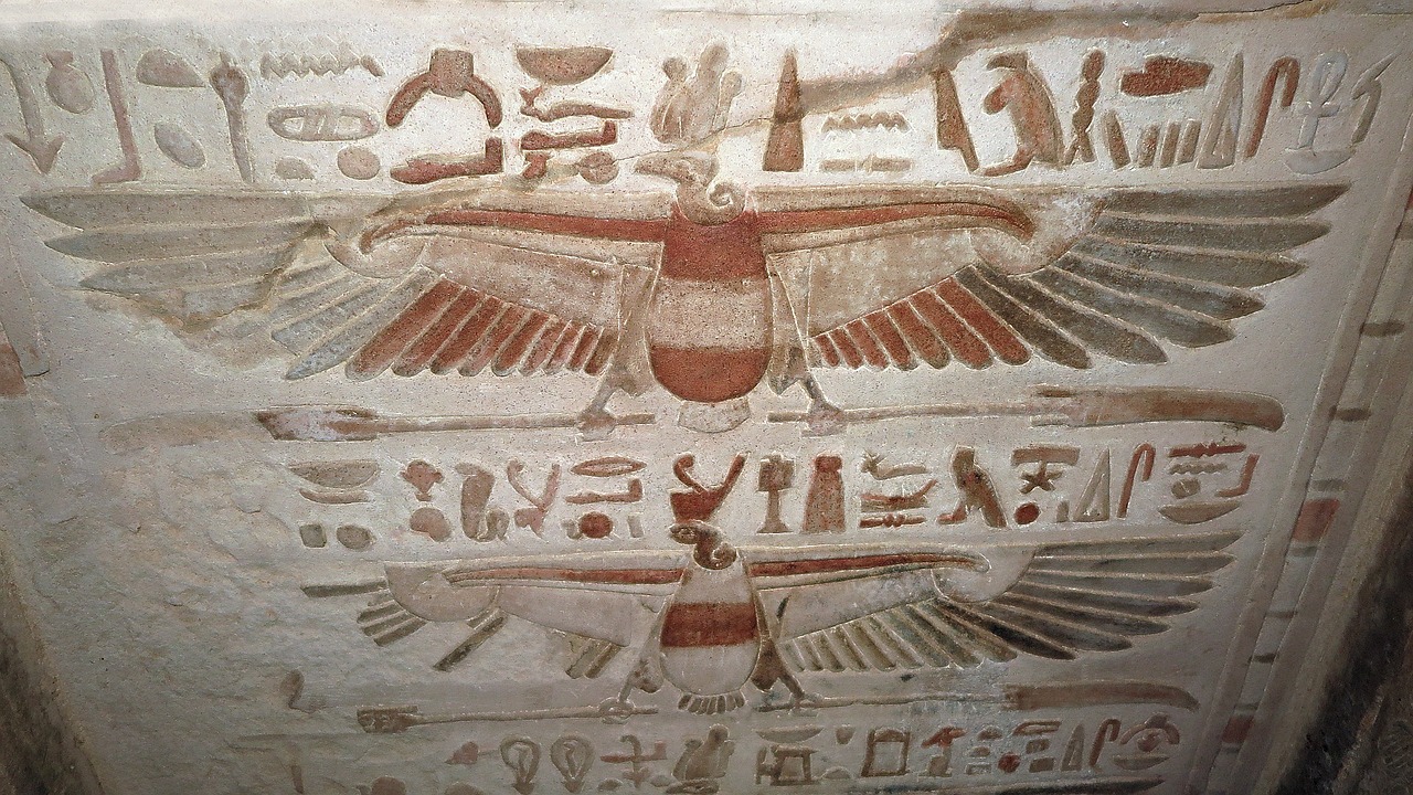 Hieroglifai, Senovės, Egiptas, Kom Ombo, Dažyti, Šventykla, Egyptian, Hieroglifas, Antikvariniai Daiktai, Orientyras