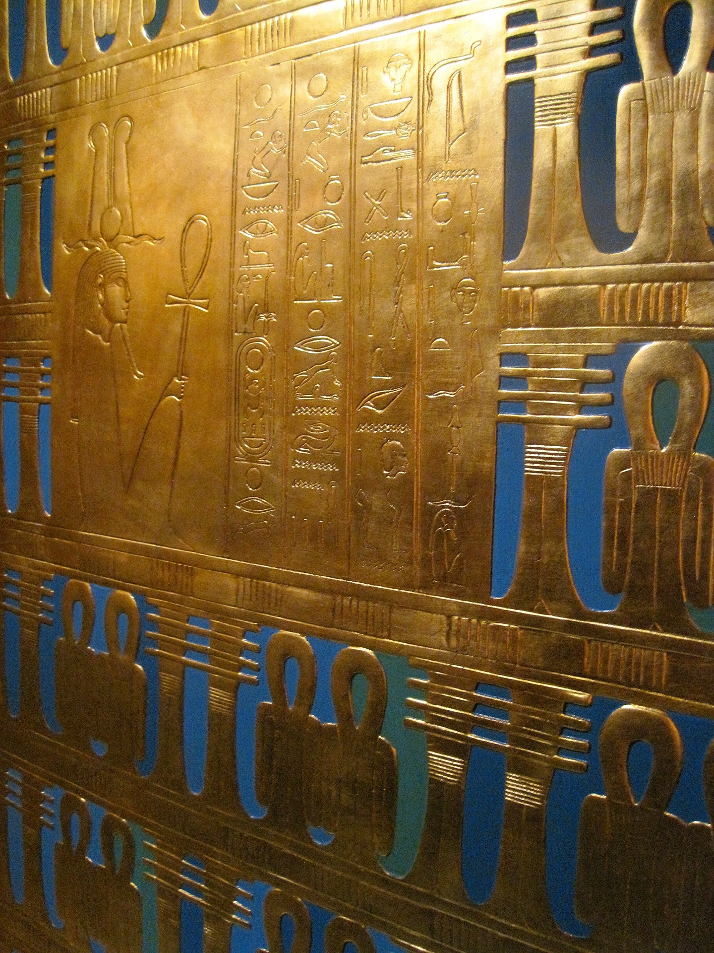 Tutankhamun,  Šventykla,  Auksas,  Įrašytas,  Kopija,  Hieroglifai Mėlyname Fone, Nemokamos Nuotraukos,  Nemokama Licenzija